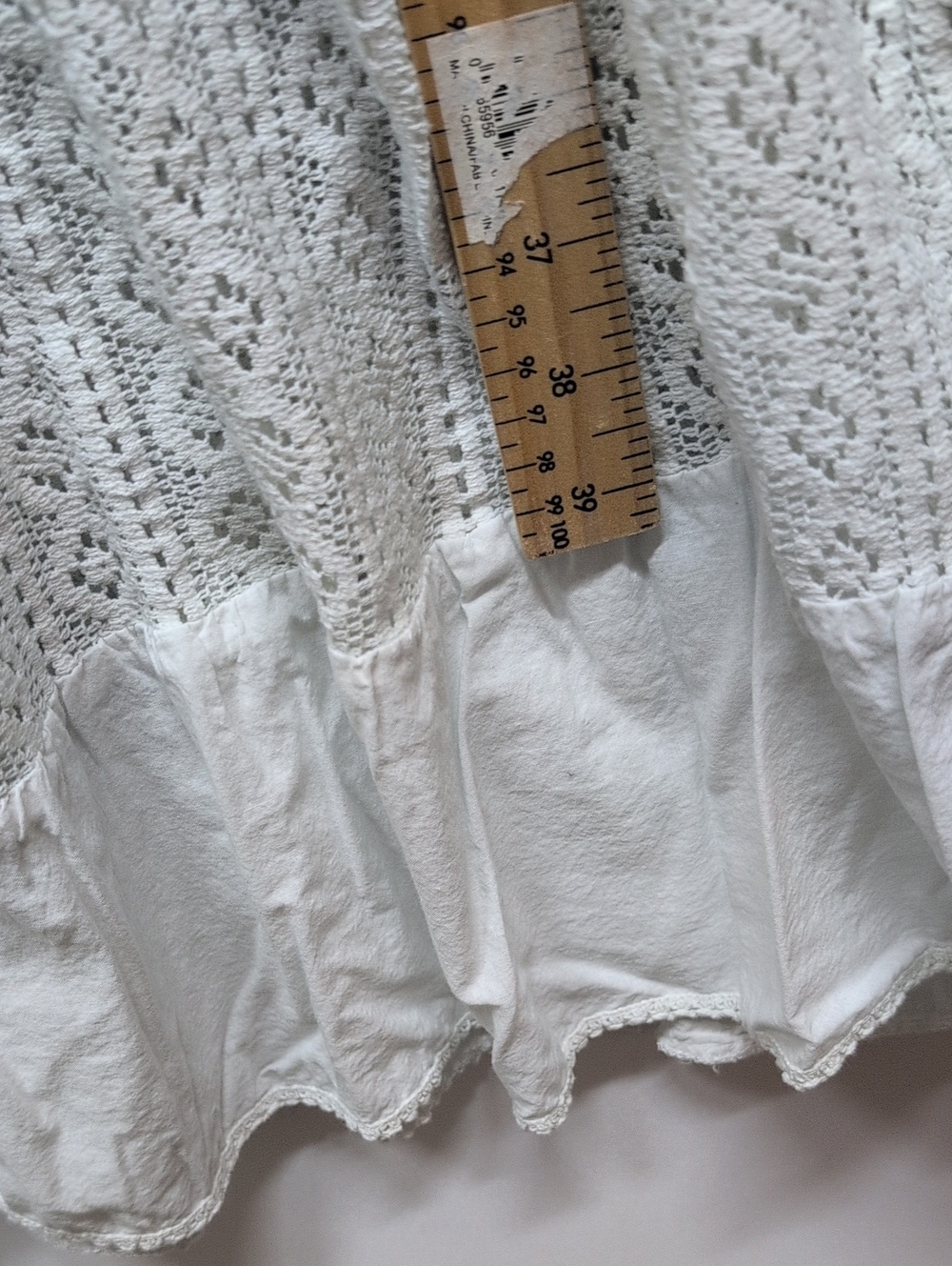 Glamour White Lace-Trim Maxi Dress with Smocked Waist - Picture 4 of 4